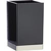InterDesign iDesign Clarity Bicchiere bagno, Contenitore bagno in plastica, nero/argento opaco