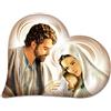 Lupia - Quadro Capezzale, Collezione Heart Nativity Brown Sacra Famiglia, Design Unico in Pannello di Legno, Arredo Camera da Letto, Artigianale Made in Italy, Marrone, 50x65 cm
