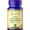 Puritans Pride Vitamina D3 250 mcg (10.000 UI) 100 Capsule molli a rilascio rapido