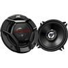 JVC CS-DR520 Altoparlante coassali a 2 Vie per Auto Mono, Potenza Massima di 250 W e Potenza RMS di 50 W, Risposta in frequenza Ampia, Woofer con Cono in Mica/Carbonio, Surround Ibrido, Nero