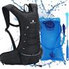 BBAIYULE Zaino idrico isolato con sacca idrica da 2 l, senza BPA, per corsa, escursionismo, ciclismo, arrampicata, campeggio, ciclismo (colore grigio nero)