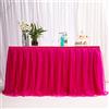 MYMM 14ft / 426cm Rosso Gonna da Tavolo, Garza da scrivania in Tulle Romantico, Decorazione da tavola, tovaglia da Tavolo per Tutu con Fiocchi di Neve, per Shower, Matrimonio, Compleanno,Natale