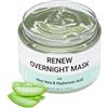 Doppeltree Renew Overnight Mask, Maschera Notte per il Viso - con Aloe Vera e Acido Laluronico - Formulato a San Francisco