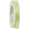 Nastro in Tessuto Bianco con Fiorellini Verde e Giallo