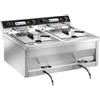 Amitek Friggitrice elettrica da banco 12+12 lt. con rubinetto di scarico 9000+9000 watt - trifase