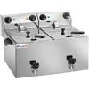 Amitek Friggitrice elettrica da banco 8+8 lt. con rubinetto di scarico 3250+3250 watt