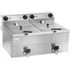 Amitek Friggitrice elettrica da banco 10+10 lt. con rubinetto di scarico 3500+3500 watt