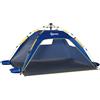 Outsunny Tenda da Spiaggia Pop Up con 2 Finestre Traforate e Porta Richiudibile, 220x173x120cm Blue e Giallo|Aosom