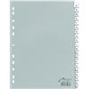 Durable 640110 - Divisorio con cavalierini termosaldati e set di etichette stampate e preinserite A-Z, f.to A4, 20 tasti, foratura universale, grigio
