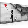 Runa Art Quadri Moderni Banksy Palloncino Ragazza 1 Pezzo L'immagine Tela Non Tessuta Soggiorno Corridoio Arte Di Strada Rosso 301612a