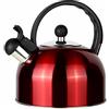 ROSSETTO Bollitore a fischio a induzione, 2,5 l, in acciaio inox, teiera per cucina, bollitore a gas, manico resistente al calore, per tutti i fuochi a induzione, rosso