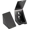Sossai 40 x sossai® Staffa Angolare / Angelo Retto Staffe / Connettore Angolare (40 pz.) | BT1, 4 fori | Colore: nero | Materiale: Plastica