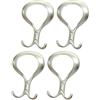 Aerzetix: 4 Ganci Appendiabiti da Parete in Metallo con Gancio Vistola Colore Argento Satinato 128/87 mm C41361