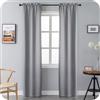 GIRASOLE HOME® Coppia Tende Semi Oscuranti Tinta Unita Tenda per Soggiorno e Camera 2 Pannelli con Tasca (Grigio, 70x235cm)