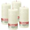Bolsius Rustik Candela XXL - Avorio - 4 candele - Lunga durata di combustione 125 ore - non profumate - Include cera naturale vegana - senza olio di palma - 20 x 10 cm
