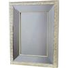 DRW DRW097568 Specchio da Parete Intagliato Fiori Beige 75 x 95 x 5 cm, Argentato, Misure