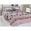 PELLECCHIA COLORI | Telo Copriletto Matrimoniale 260 x 280 cm, 100% Cotone Piquet, Ideale Come TELO Arredo, Coperta Salva Letto 2 Piazze, Fantasia Mongolfiera Rosso, 100% Made in Italy