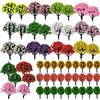 Woohome NA Woohome 60 Pz Modello Alberi Albero Modello Misto, Albero Modello Miniatura Misto Colori Misto Treno Albero Alberi Scenari Ferroviario per Lo Scenario Fai da Te Paesaggio (Stile 1)