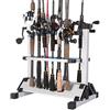 One Bass Porta Canna da Pesca in Metallo e Lega di Alluminio, per Tutti i Tipi di Canna da Pesca, può Contenere Fino a 24 canne da Pesca, 12 Rods Rack-SilverBlue