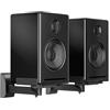 suptek Staffa di montaggio a parete per altoparlante da scaffale a doppio morsetto laterale per diffusori audio di grandi dimensioni circostanti, può contenere fino a 25kg ogni SPM201L, Nero