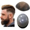 N.L.W. Parucca Uomo PU Frontale con Pizzo Toupee Pezzi di Capelli Umani Europei per Uomini Protesi Capelli Uomo 8×10 Pollici Sottile Pelle 0,07 Centimetri Spessore Uomini Parrucca in Marrone chiaro