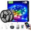 Lepro Striscia LED RGB Alexa con Musica, 10M (2 * 5M), Controllo da Voce e App, Striscia Intelligente Compatibile con Alexa& Google Home, LED Strisce per Decorazione Casa, Festa, Natale (2.4GHz WiFi)