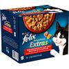 Felix Sensations Extras 24 x 85 g Pacco misto umido per gatti - Pollo, Agnello, Manzo, Tacchino
