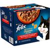 Felix Sensations in Salsa 24 x 85 g Pacco misto umido per gatti - Varietà di carne in salsa (Manzo, Tacchino, Anatra, Agnello)