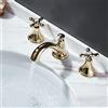 Kelelife Rubinetto Lavabo MIscelatore Bagno 3 Fori, Oro Lucido
