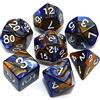 CREEBUY, Set di dadi poliedrici da D&D colore blu e oro per dungeon e dragons, D&D Pathfinder, giochi di ruolo, con custodia per dadi