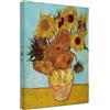 Wieco Art - Girasole di Vincent Van Gogh, riproduzione di dipinti a olio in stile moderno, stampa floreale giclée su tela, decorazione da parete per casa e ufficio