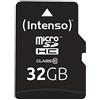 Intenso Scheda di memoria microSDHC da 32 GB, Classe 10 (con Adattatore SD)