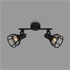 Briloner 2669-025, Lampada da soffitto retrò, 2 luci, faretti, plafoniera vintage, E14 max 25 Watt, paralume regolabile, nero