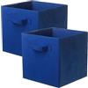 Powerking Cestini portaoggetti, cubi portaoggetti Pieghevoli in Tessuto e cassetto portaoggetti per riporre Gli Oggetti in Stoffa per Armadio e Giocattoli (Blu, 2)