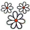 4R Quattroerre.it Quattroerre 14216 Sticker Adesivo 3D Tris Fiori
