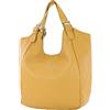 modamoda de T227 Borsa shopper da donna in pelle grande made in Italy, giallo senape, L