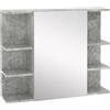 kleankin Specchio Contenitore Bagno con 6 Mensole Aperte, Stile Moderno Effetto Cemento, 80x19.8x64cm | Aosom