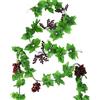 Woohome NA Woohome Viti Artificiali con Uva, 2.4 Metri 10 Pz Uva Artificiale con Foglia Uve Decorative Frutta Artificiale Adatta Decorazione per Interni ed Esterni, Decorazioni per Matrimoni