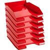 Exacompta - Cod.113218D - Confezione da 6 Vaschette portacorrispondenza Combo Midi Iderama per formato A4+ - Impilabili - Capacità 500 fogli 80 gr - Dim. : 34,7 x 25,5 x 6,5 cm - Rosso scuro glossy
