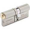 Sterling TS007 BS3 Cilindro per porta europea a 3 stelle approvato dalla polizia, ottone, doppia finitura in ottone e nichel satinato, interno 36 mm, esterno 45 mm (totale 81 mm), EPD3645
