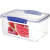 Sistema KLIP IT contenitore rettangolare per alimenti , 3 L, impilabili ed ermetici con coperchio, trasparente/blu