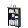 YAMAZAKI 4307 TOWER SemiClosed Storage Cart, black, Steel/Wood, 13 x 47.5 x 68 cm
