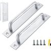 GZLCEU 2 Pezzi Maniglia porta Scorrevole, Argento Maniglia per Porta Scorrevole Per Porte Scorrevoli Cassetti Porte Armadietto Armadio Garage Esterno(212×25×36mm)
