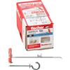 Fischer Tasselli per Cartongesso Duotec 10 H con Occhiolo Aperto, Grigio, 10 mm con Gancio