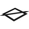 Flairdeco Flair Deco 90031021 - Coppiglia 0029 Fermaglio Fermaglio per Tenda/Tenda con, 1 Set, Forma romboidale, in Metallo, Colore: Nero