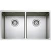 M-ITA PRONTA CONSEGNA - SPEDIZIONE IMMEDIATA Lavello cucina da Incasso 2 Vasche Raggiate 74x44 Inox versione Sottotop Made in Italy