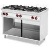 Cucina a GAS 6 fuochi a fiamma libera + forno elettrico. Dim.cm.  120x90x85H. - Potenza termica 37 Kw.