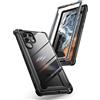 i-Blason Custodia trasparente per Samsung Galaxy S22 Ultra (6,8), 5G, robusta, robusta, senza pellicola protettiva integrata per display 2022, edizione (nero)
