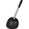 Wenko 24015100 Scopino WC Ceramica, Nero, 17 x 34,5 x 14,5 cm