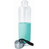 Nerthus FIH 402 Bottiglia di Vetro da 600 ml Turchese, Borosilicato e Silicone